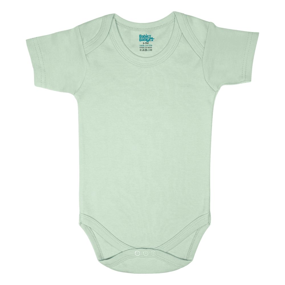 Babies Basic - 4pc-Set - Baby' Short Sleeves Bodysuit - Green/Beige/Blue/Mocha