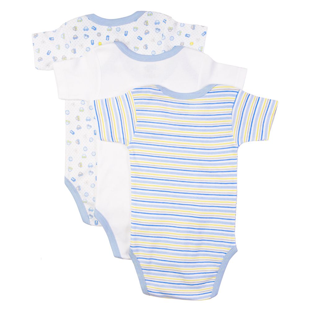 Babies Basic - 3pc-Set - Boys Printed Cotton Romper