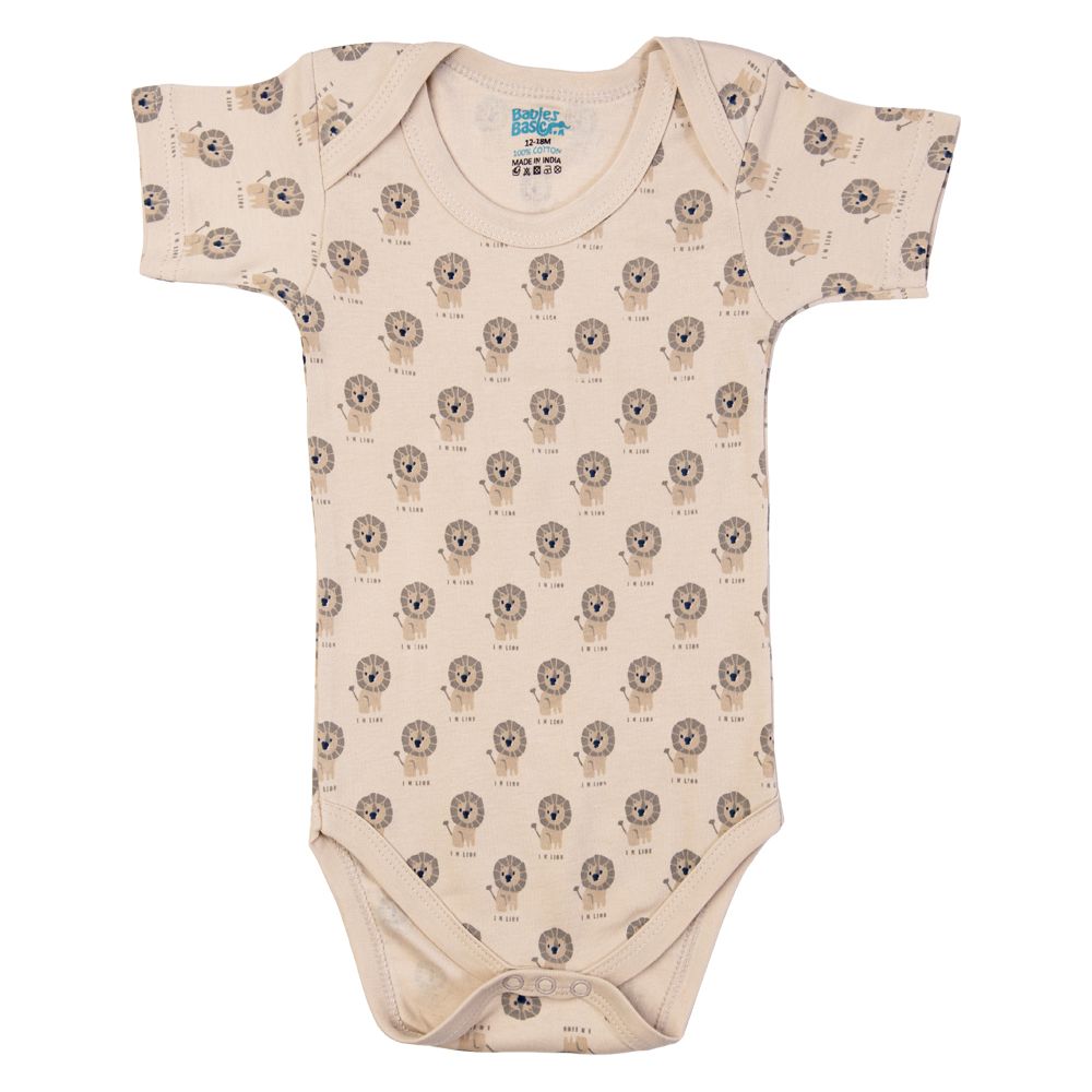 Babies Basic - 3pc-Set - Printed Cotton Romper