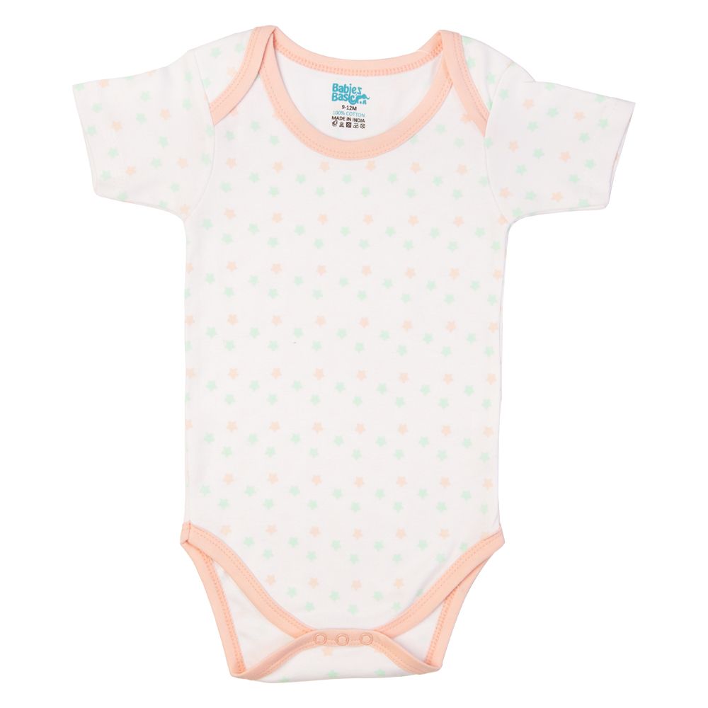 Babies Basic - 3pc-Set - Girls Printed Short Sleeves Romper