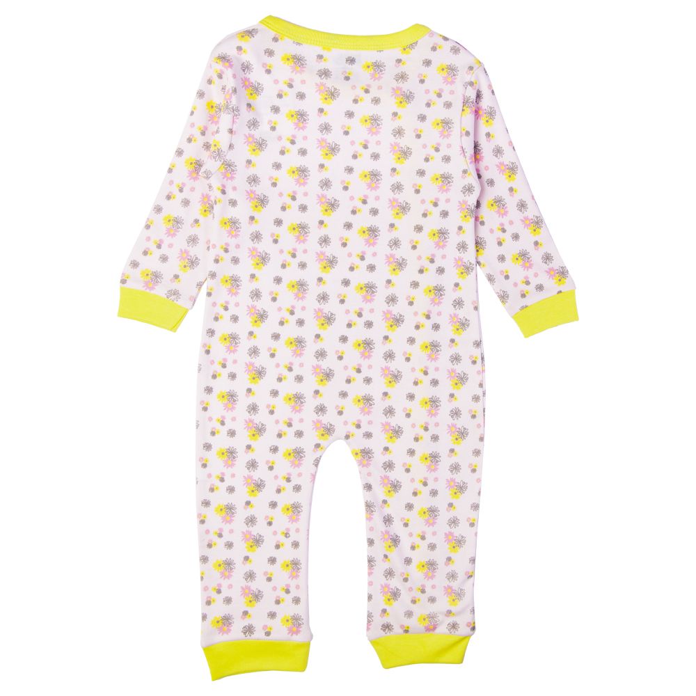 Babies Basic - Printed Long Sleeves Jumpsuit/Romper - Yellow