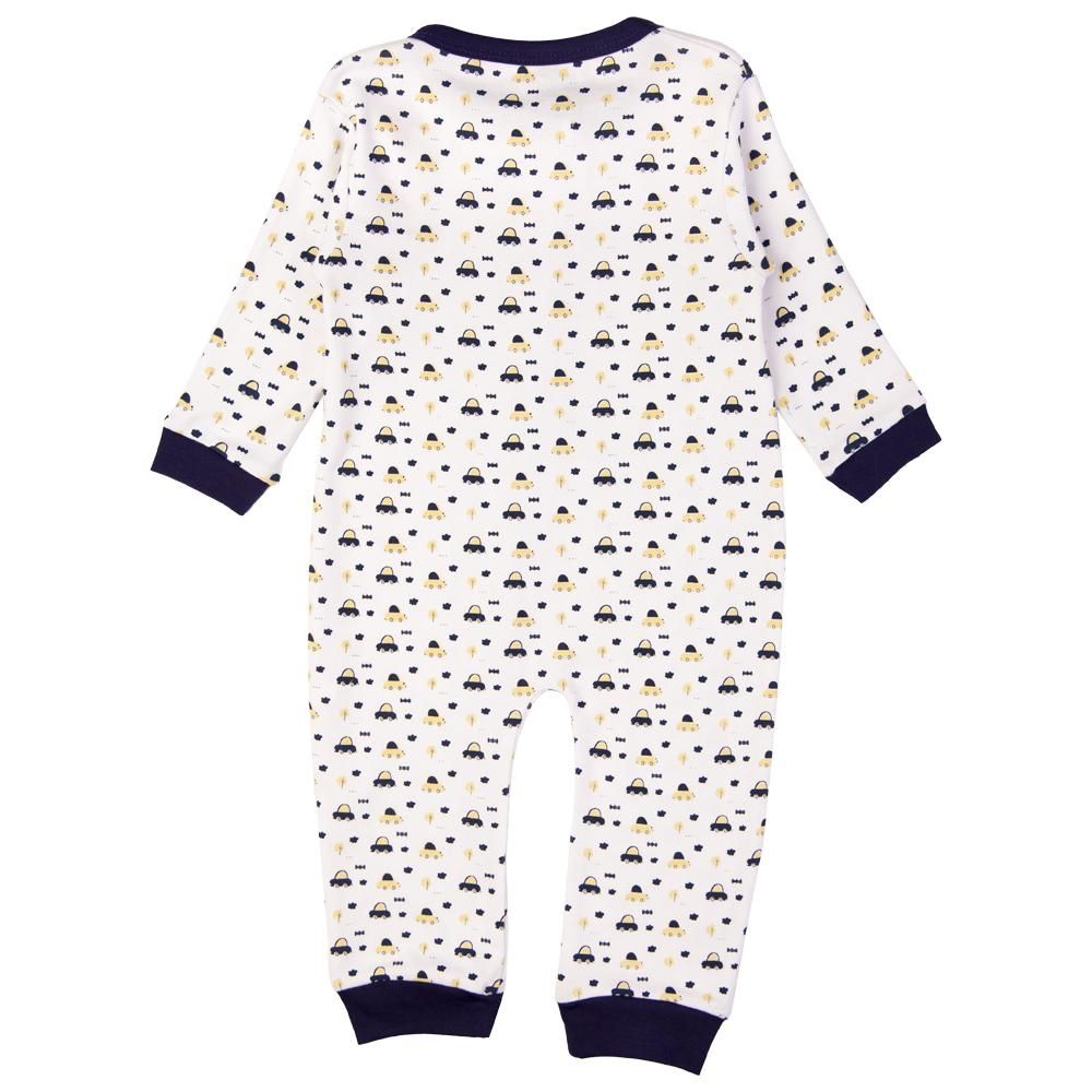 Babies Basic - Printed Long Sleeves Sleepsuit - White