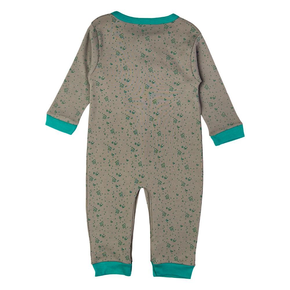 Babies Basic - Printed Long Sleeves Romper/Sleepsuit - Grey