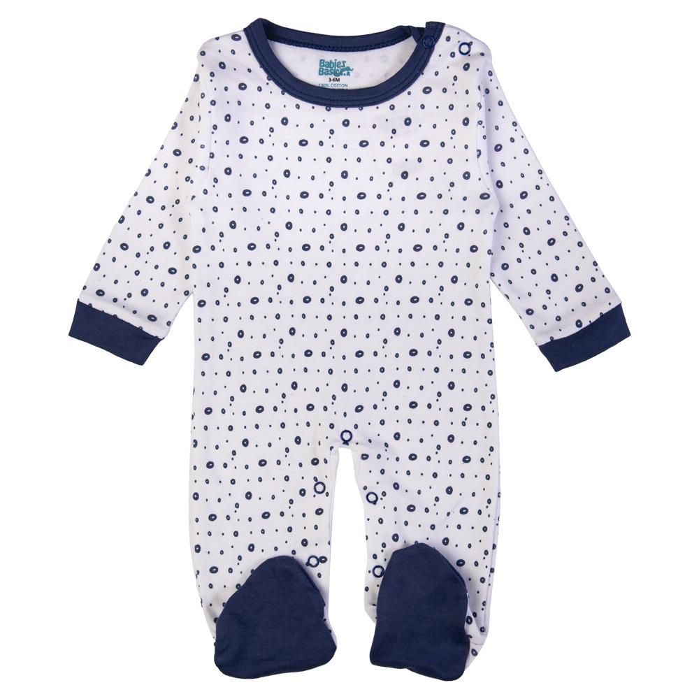 Babies Basic - 5pc Set - Bib, Romper, Mittens, Cap & Sleepsuit - Be Brave - Airforce Blue