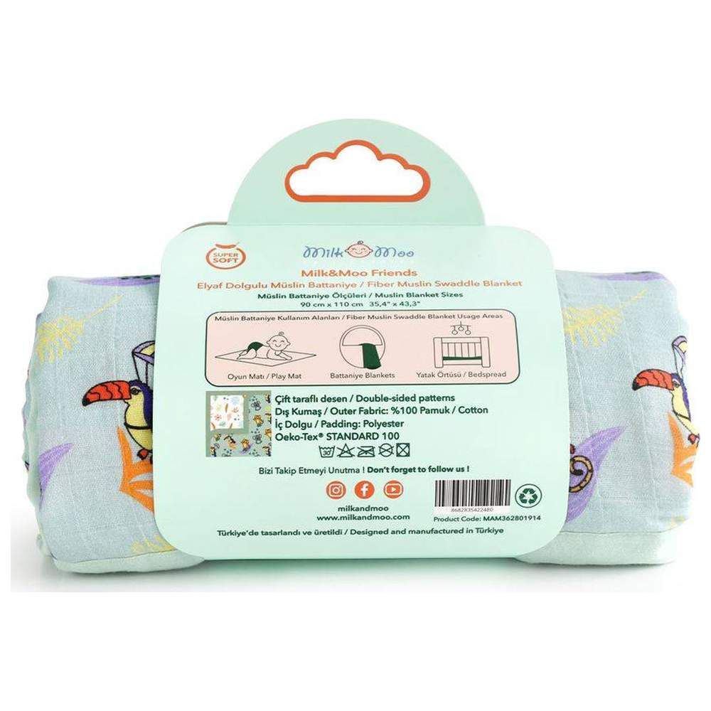 Milk&Moo - Jungle Friends Baby Muslin Swaddle Blanket