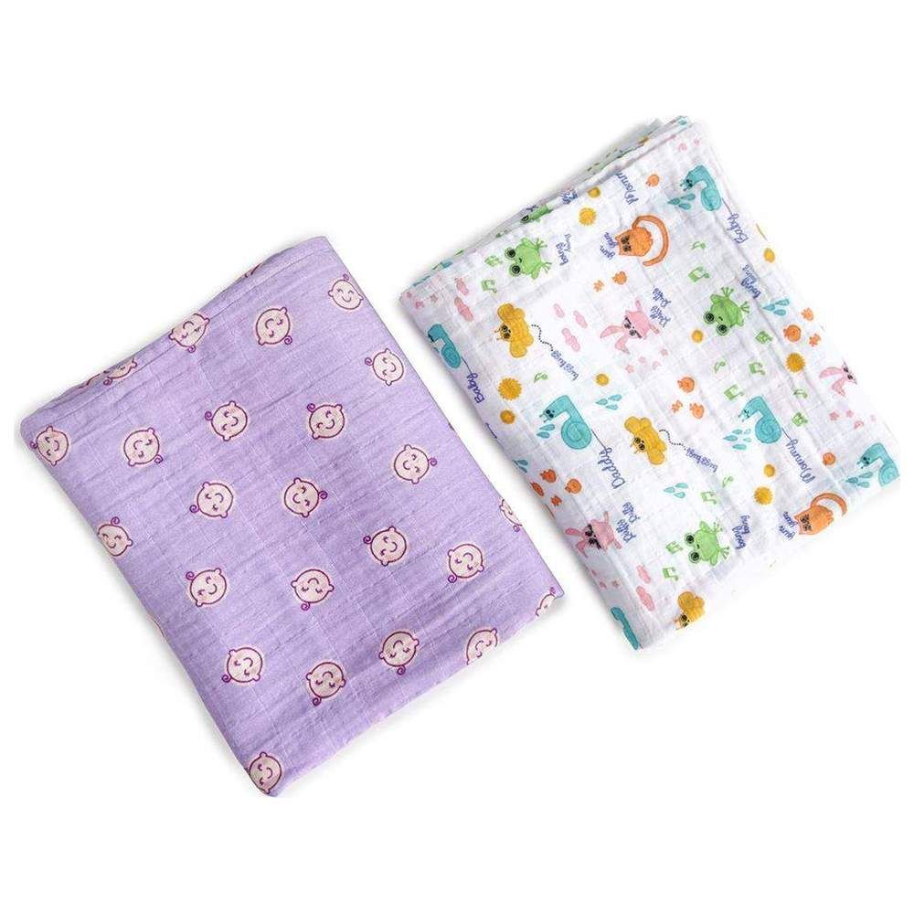 Milk&Moo - Friends Design Baby Swaddle Blanket - 2 Pcs