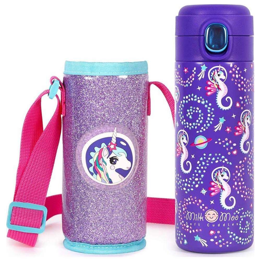 Milk&Moo - Ayris Stainless Steel Water Bottle w/ Carrying Bag - 420 ml