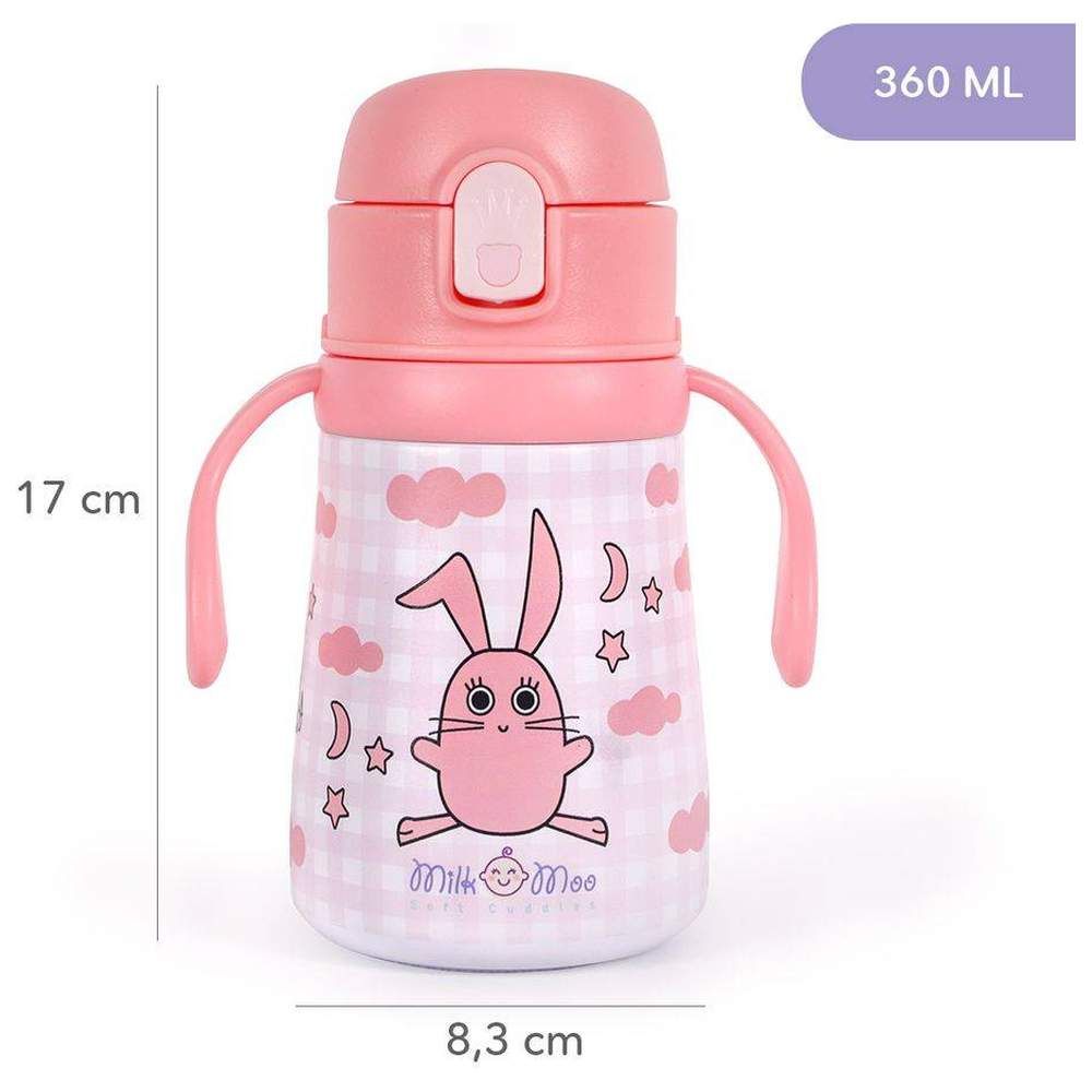 Milk&Moo - Stainless Steel Cancin Flask - Pink Bunny - 360 ml