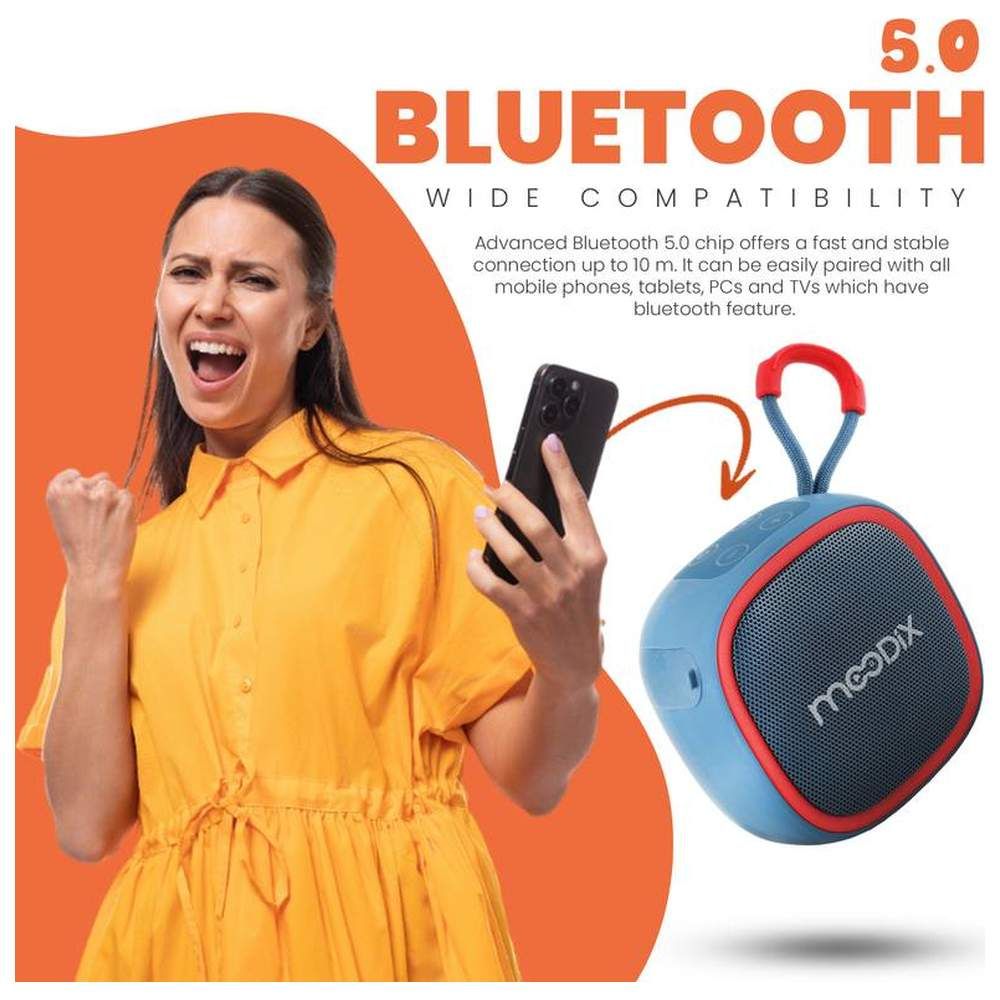 Moodix - Portable Bluetooth Speaker - Blue