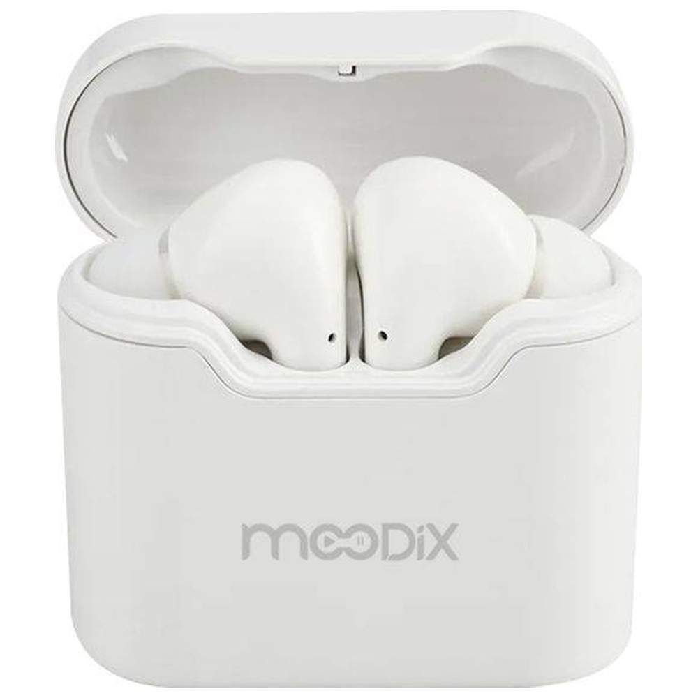 Moodix - Earbud Bluetooth Headphones With Charging Case - White