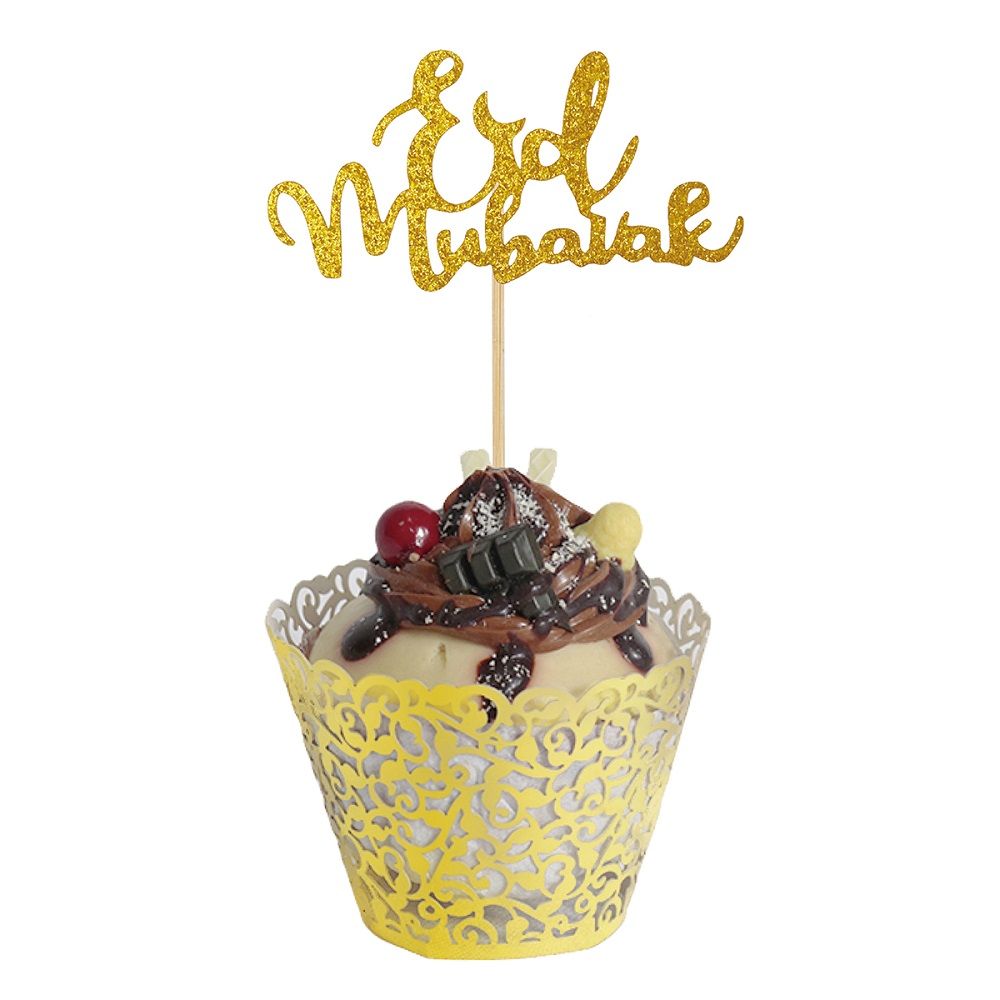 Party Magic - Eid Mubarak Cake Toppers & Wrappers 15cm - 8pcs