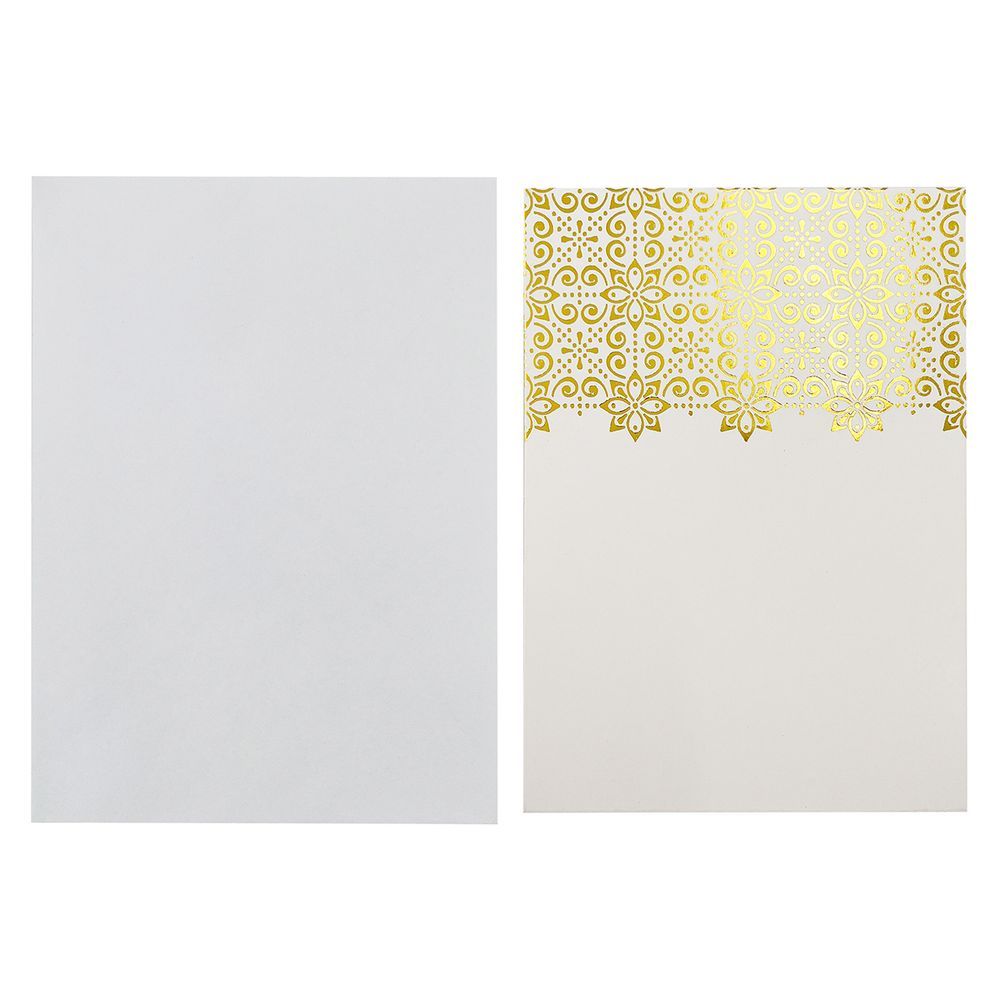 Party Magic - Eid Mubarak Greeting Cards - White/Gold - Pack of 6