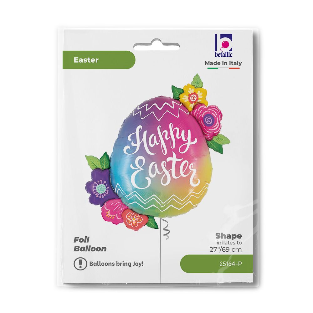 Betallic Balloon Co - 27 Inch Easter Egg Flowers Foil Balloon