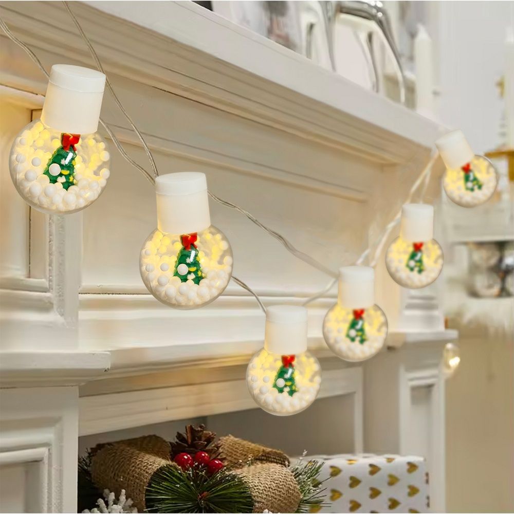 Christmas Magic - 10 LED Decorated Light - Warm White - Christmas Design - 1.8 m