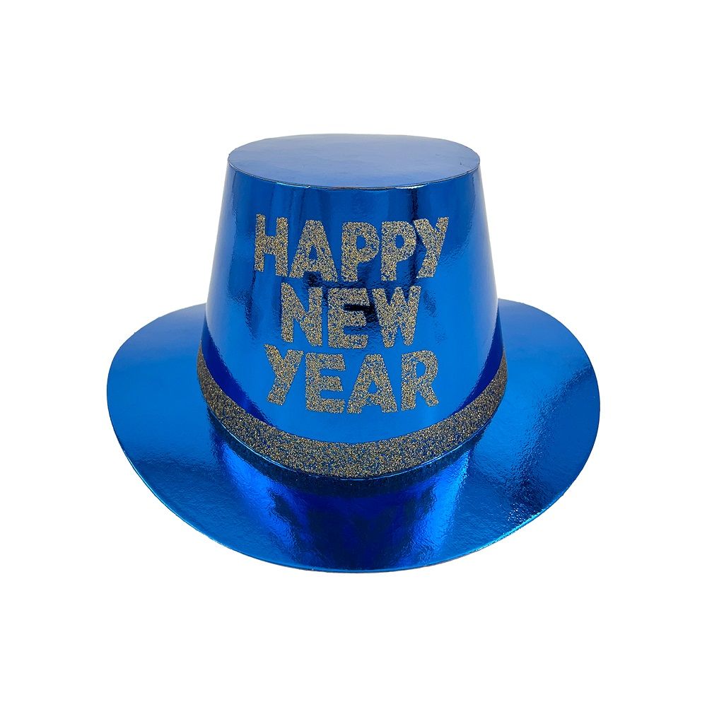 Party Magic - New Year Glittered Top Hat Foil - 1pc - Color May Vary