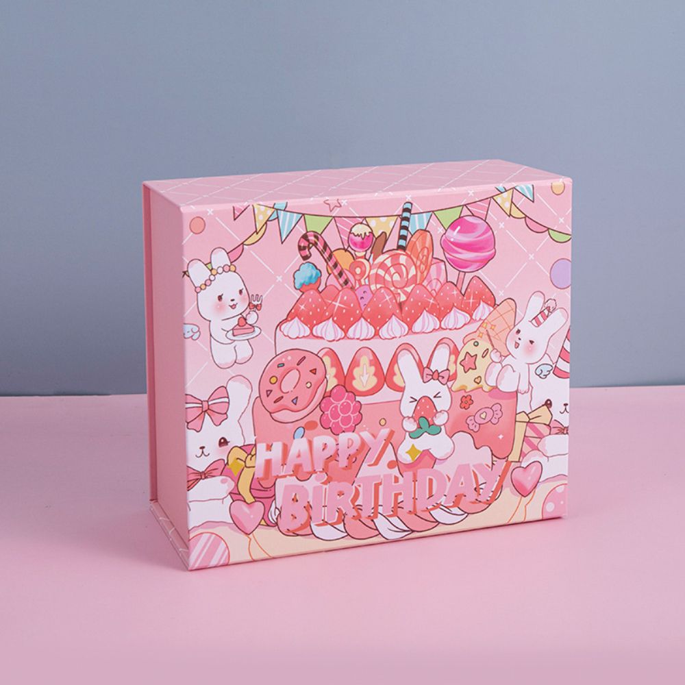 Y-PaperCo. - Happy Birthday Day Gift Box For Girl - Medium 24x21x11cm