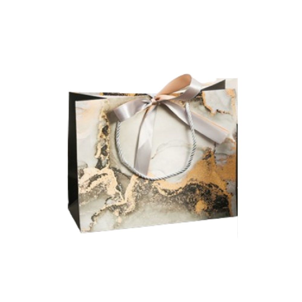 Y-PaperCo. - Gift Bag - Large - 2pcs - Black Golden Marble