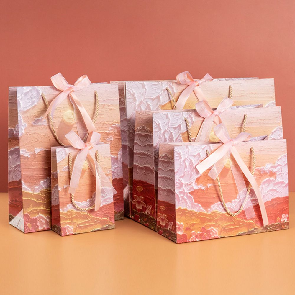 Y-PaperCo. - 3D Sunset Themed Gift Bag - Small - Pack of 3