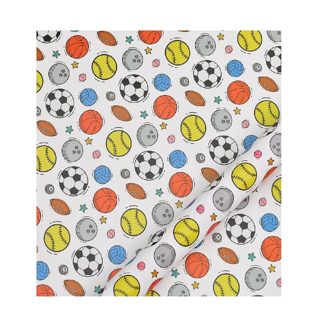 Long Sun - Wrapping Paper - Soccer - Pack of 6