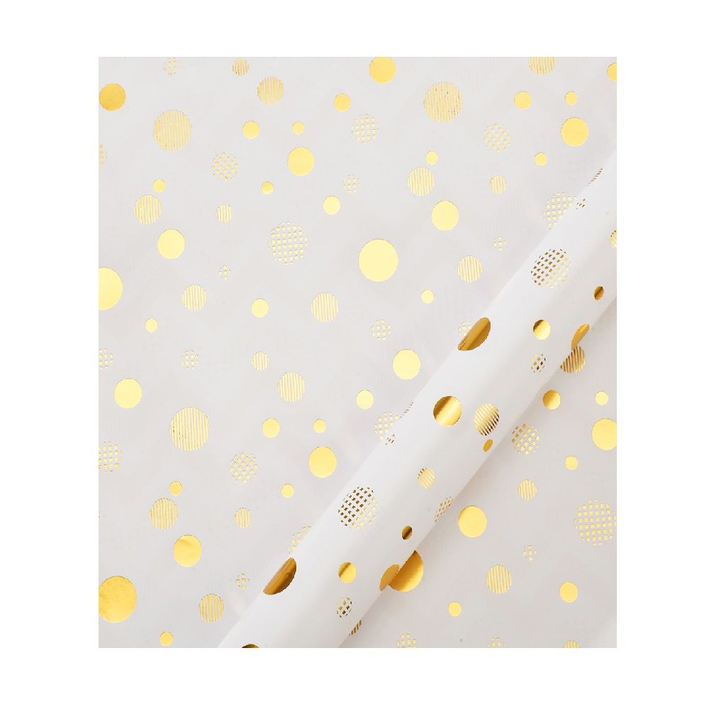 Long Sun - Wrapping Paper - Gold Dots - Pack of 5