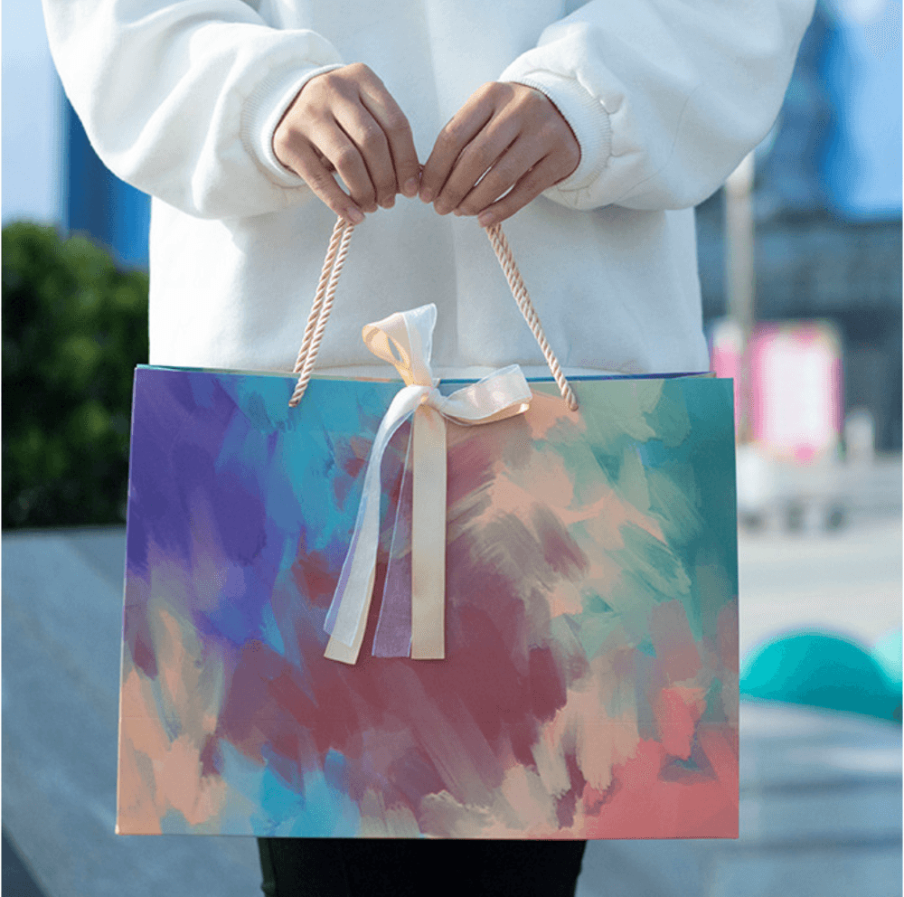 Y-PaperCo. - Style Fashion Gift Bag - Large - 2pcs - Oil Painting