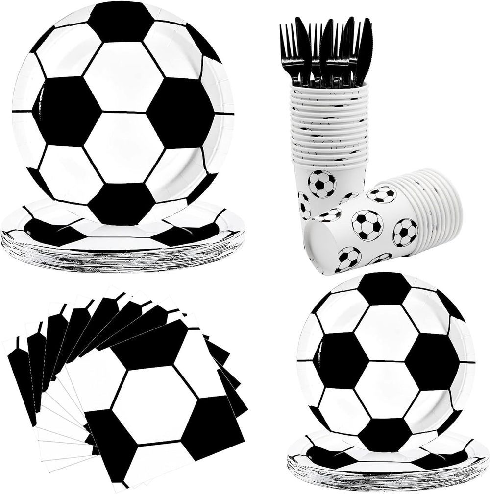 Long Sun - Soccer Themed Party Tableware Set - 68pcs