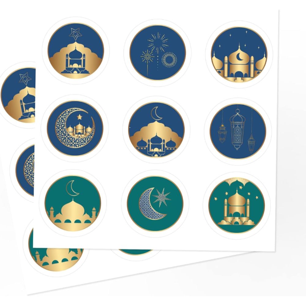 Y-PaperCo. - Eid Mubarak Paper Bags And 18 Stickers - 12pcs