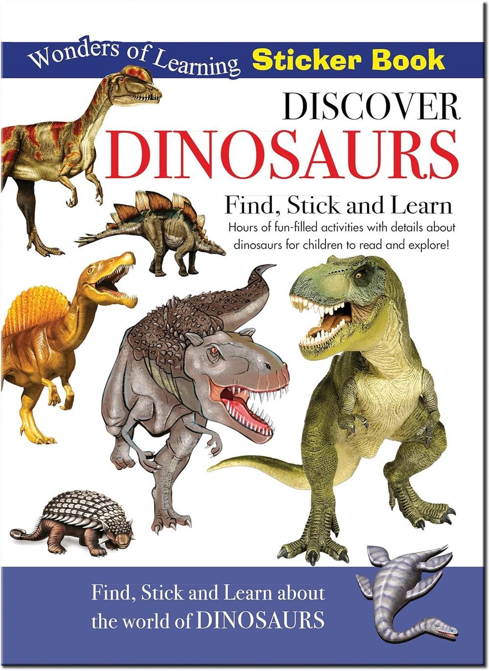 كتاب ملصقات Wonders Of Learning Sticker Book - Discover Dinosaurs