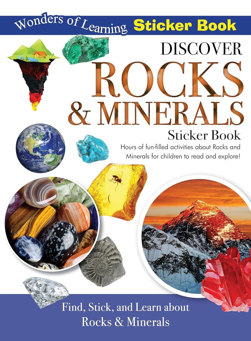 كتاب ملصقات Discover Rock And Minerals