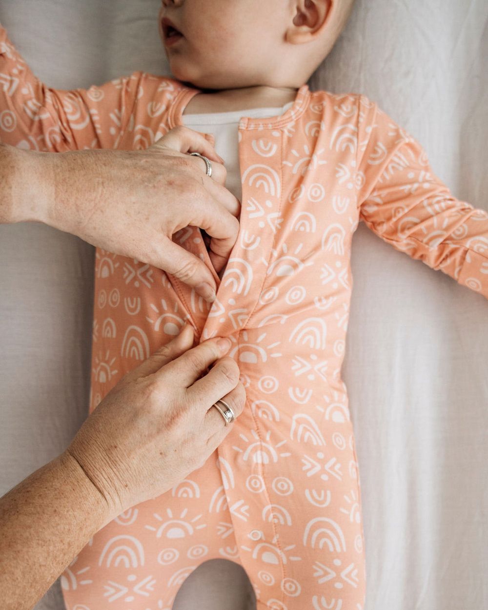 Bumbabae - MagClasp Sleepsuit - Peachy Sunshine