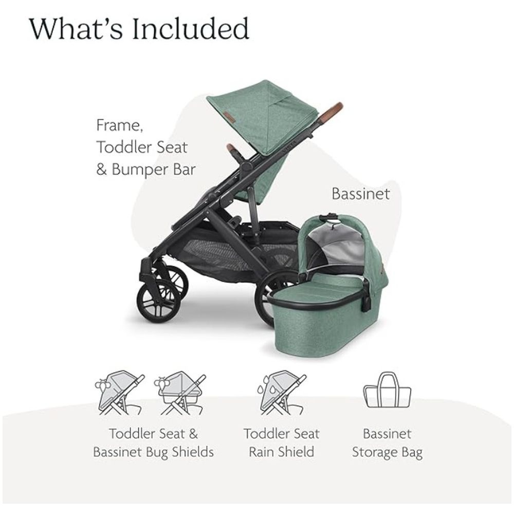 Uppababy - Vista V2 Stroller - Gwen - Green Melange