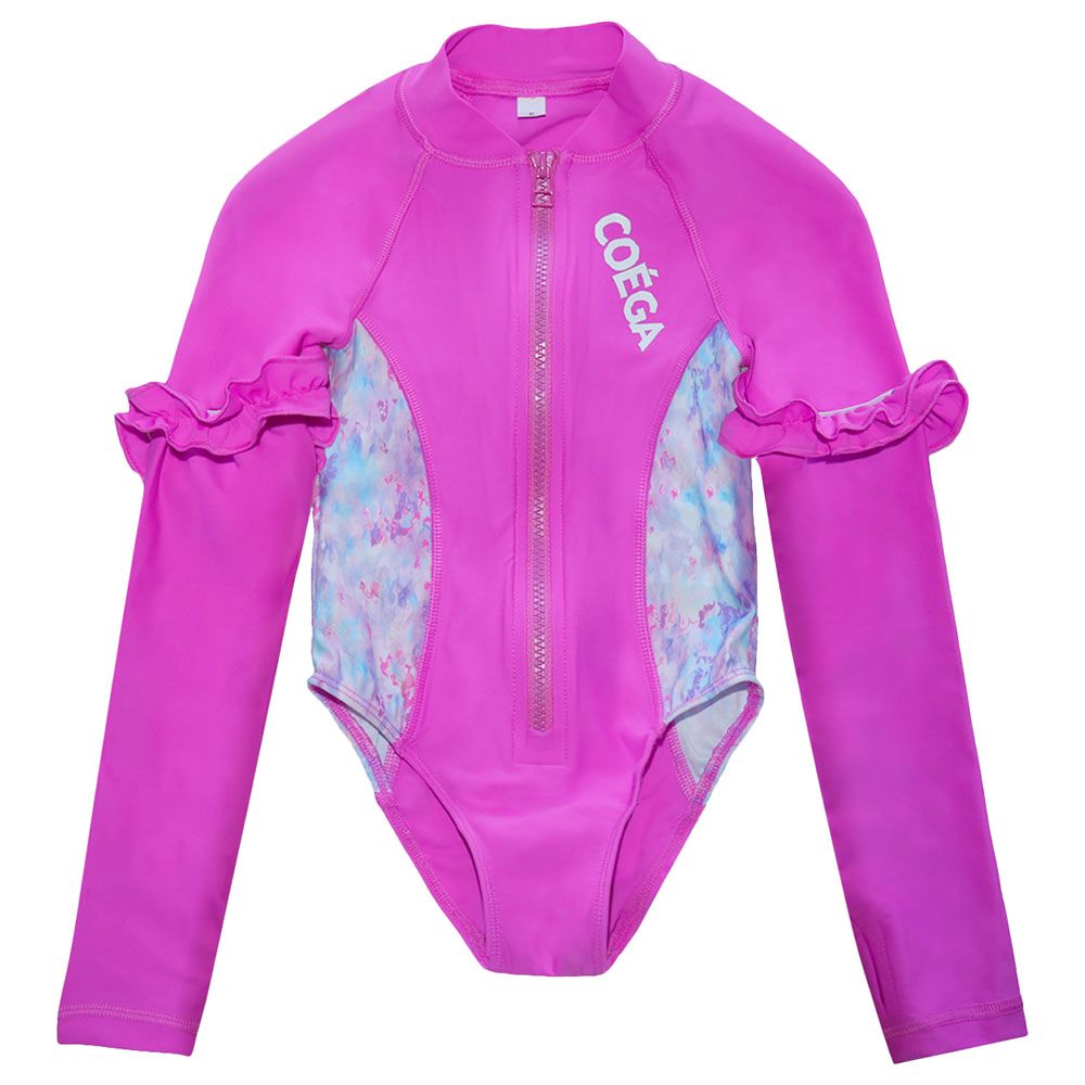 Coega Sunwear - Baby Girl Surf Suit - Purple Abstract Drops