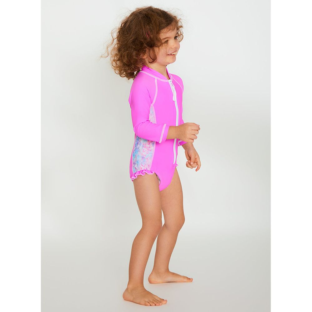 Coega Sunwear - Baby Girl Surf Suit - Purple Abstract Drops