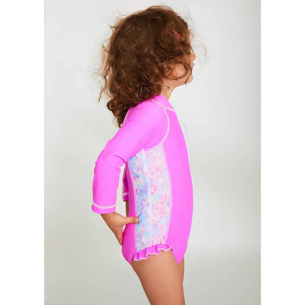 Coega Sunwear - Baby Girl Surf Suit - Purple Abstract Drops