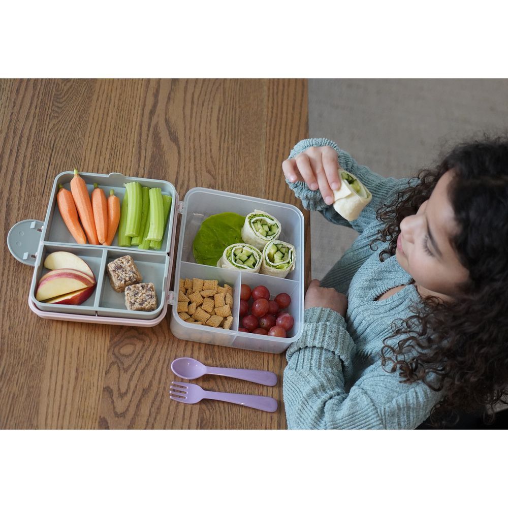 Melii - 2 Tier Bento Lunch Box With 6 compartments - Pink