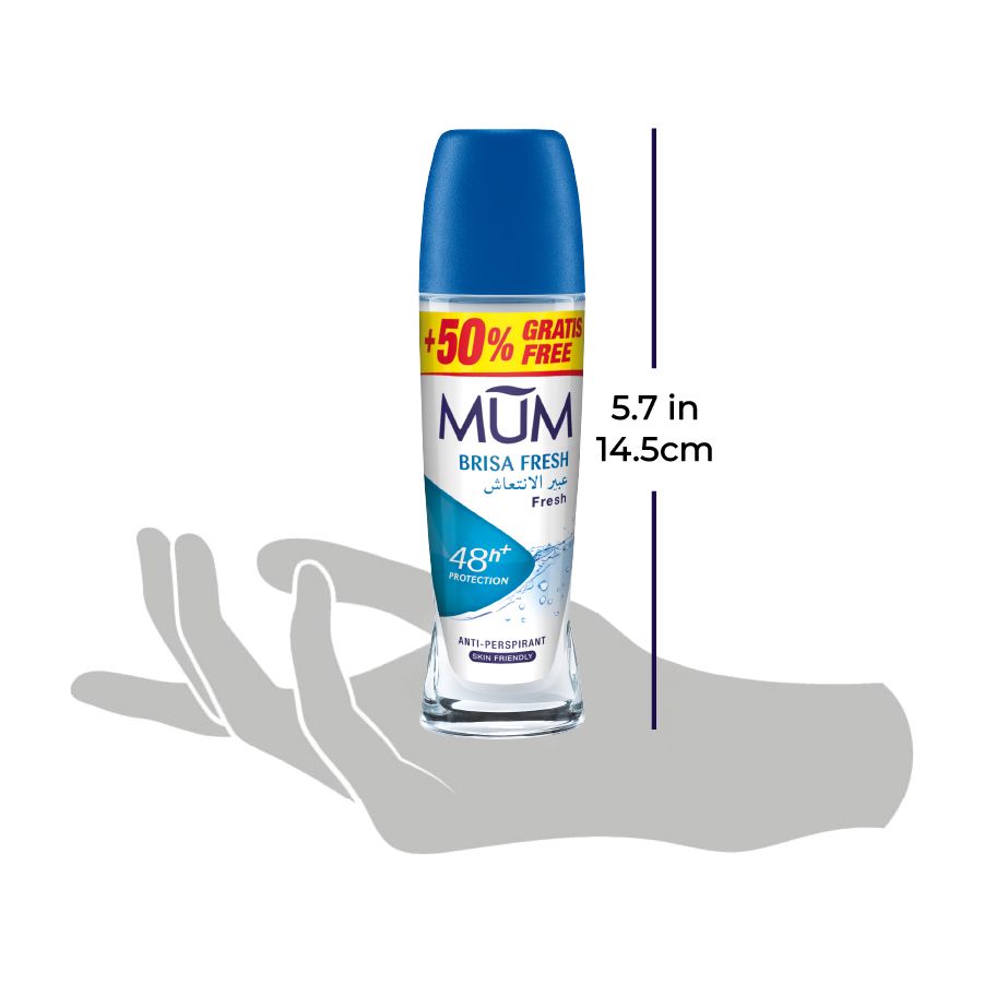 Mum - Deodorant Roll On Brisa Fresh Quick Drying Formula - Pack Of 3 - Each 75 ml