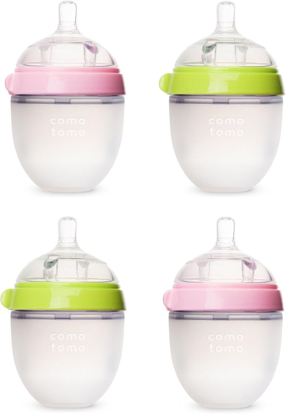 Comotomo - Anti-Colic Baby Feeding Bottle Set - Multicolor - 150 ml - 4 Pcs