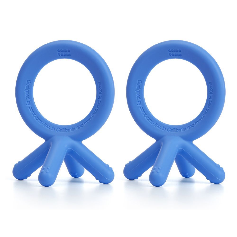 Comotomo - Silicone Baby Teethers - Blue - 2 Pcs