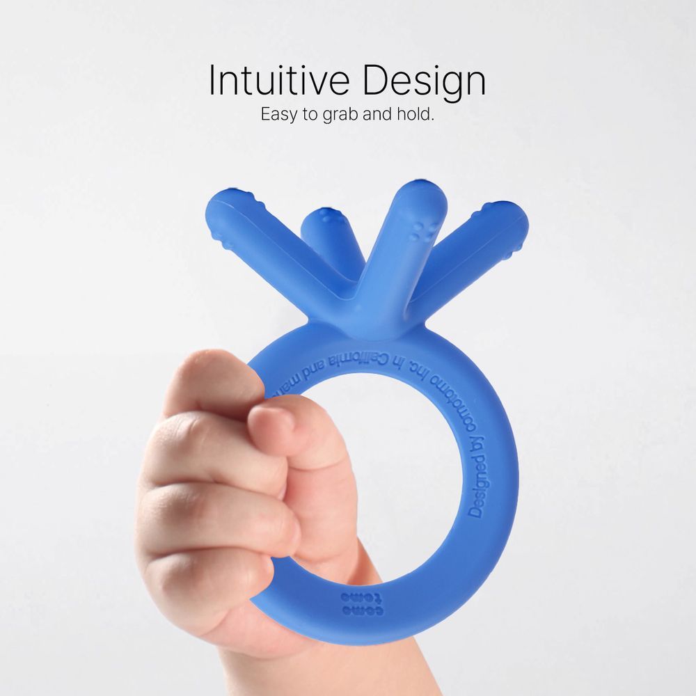 Comotomo - Silicone Baby Teethers - Blue - 2 Pcs