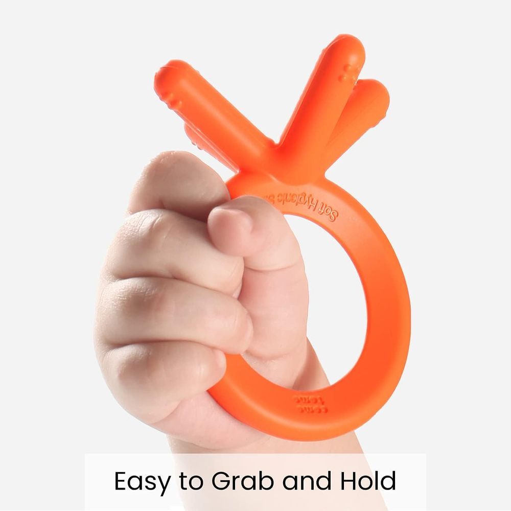 Comotomo - Silicone Baby Teether - Orange - 2 Pcs