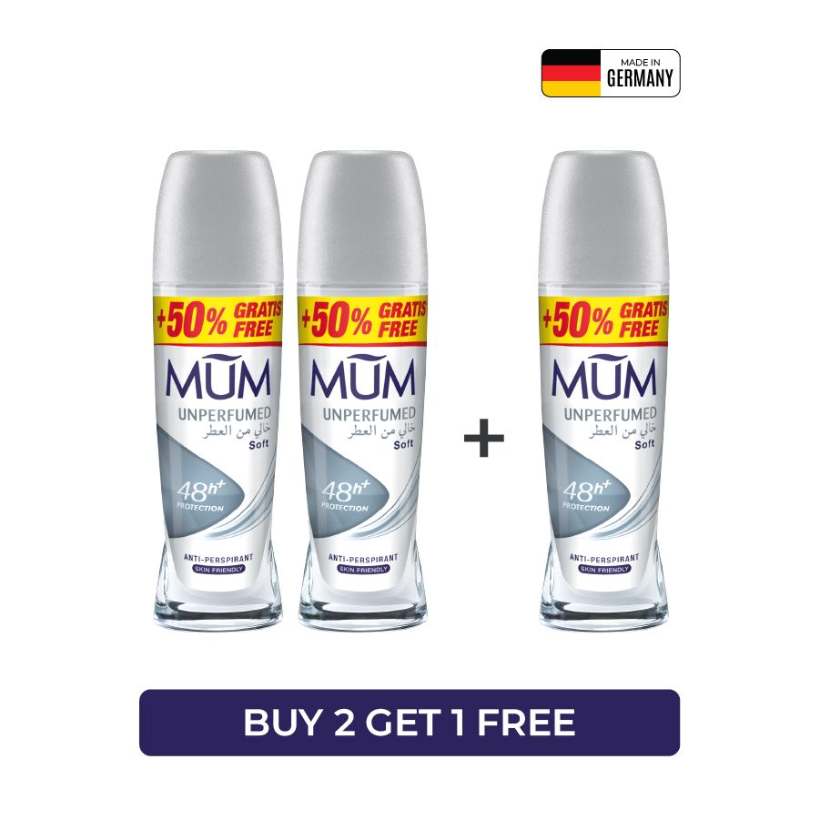 Mum - Deodorant Roll On Unperfumed - Pack Of 3 - Each 75 ml