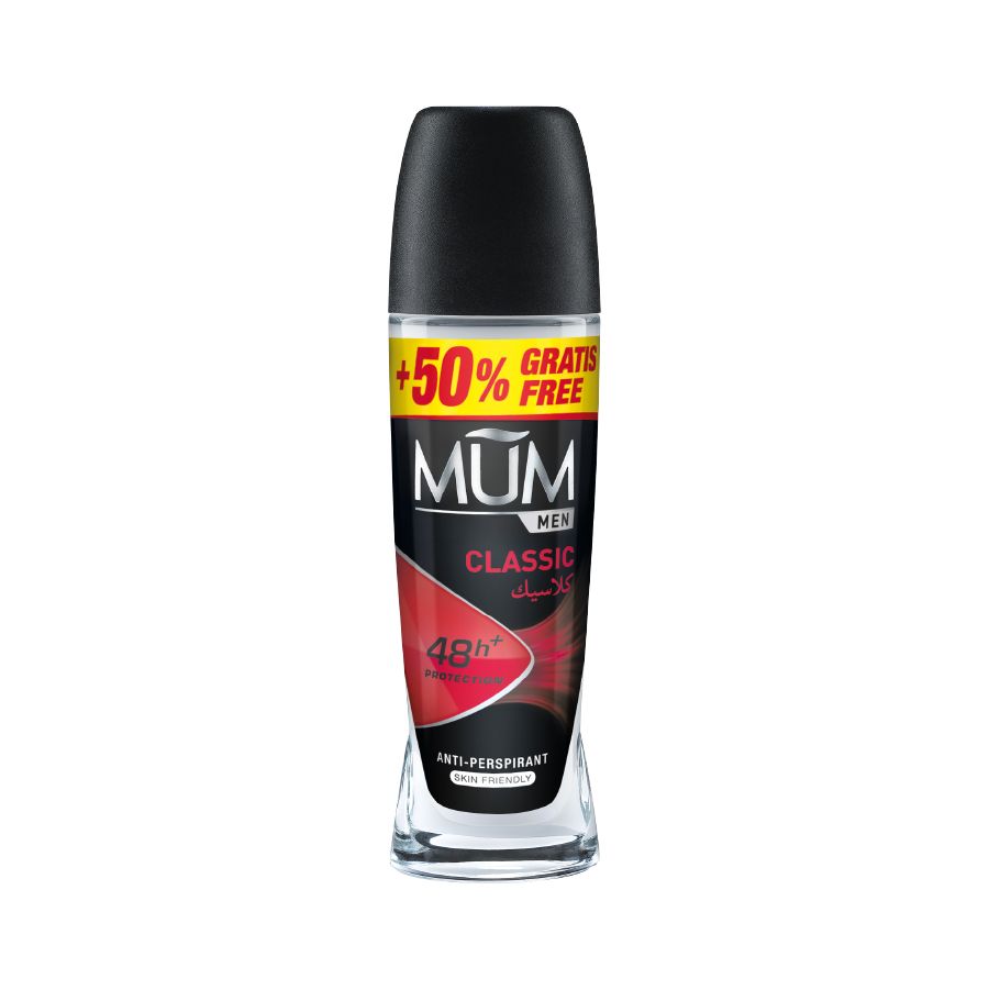 Mum - Deodorant Roll On Men Classic Quick Drying Formula - Pack Of 6 - Each 75 ml