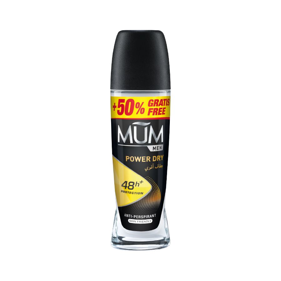 Mum - Deodorant Roll On Men Power Dry Quick Drying Formula - Pack Of 3 - Each 75 ml