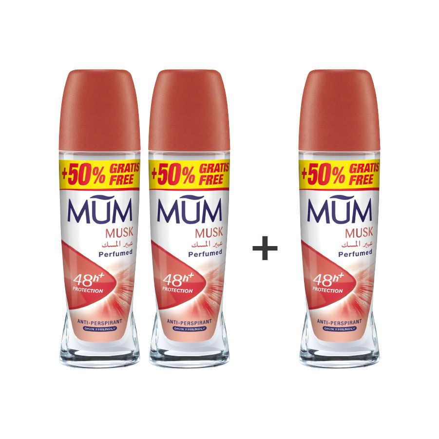 Mum - Deodorant Roll On Musk - Pack Of 3 - Each 75 ml