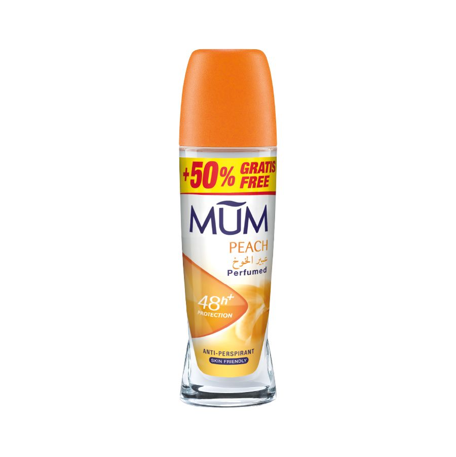 Mum - Deodorant Roll On Peach Quick Drying Formula - Pack Of 3 - Each 75 ml