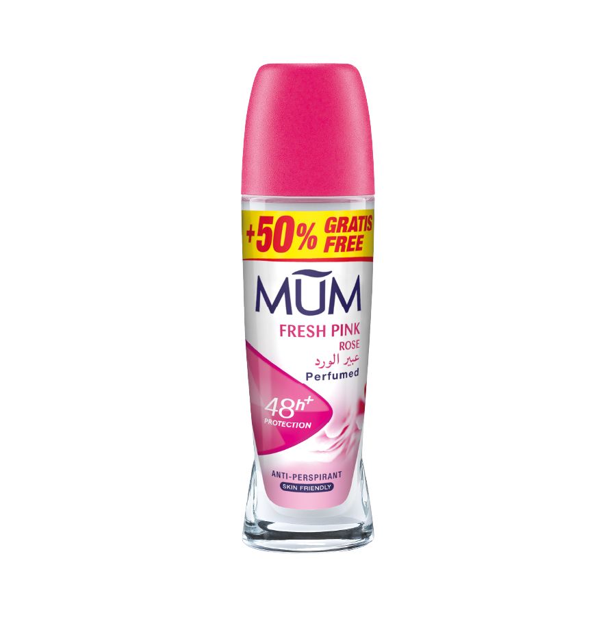 Mum - Deodorant Roll On Fresh Pink Rose Quick Drying Formula - Pack Of 6 - Each 75 ml