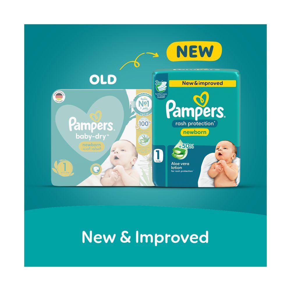 Pampers - Rash Protection Taped Diapers - Jumbo Pack - Size 1 - 2-5 kg - 66 Pcs