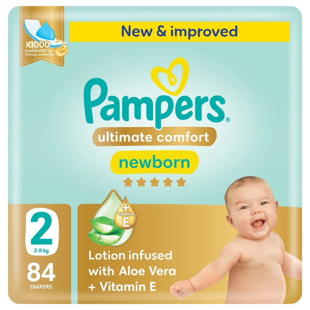 Pampers - Ultimate Comfort Taped Diapers - Size 2 - 3-8 kg - 84 Pcs