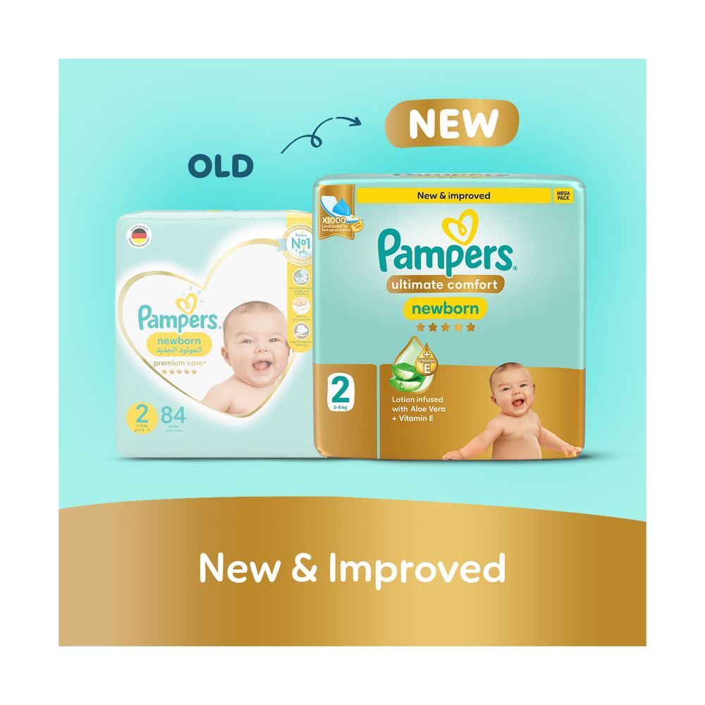 Pampers - Ultimate Comfort Taped Diapers - Size 2 - 3-8 kg - 84 Pcs