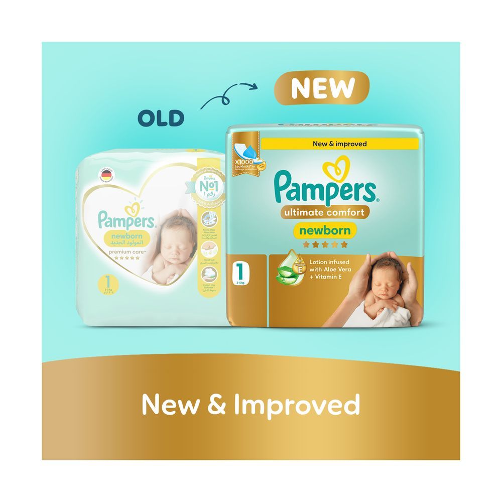 Pampers - Ultimate Comfort Taped Diapers - Size 1 - 2-5 kg - 50 Pcs